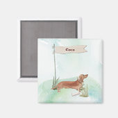 名前をカスタムするタンダシュンドペットドッグ マグネット (正面/裏面)