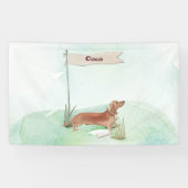 名前をカスタムするタンダシュンドペットドッグ 横断幕 (横)