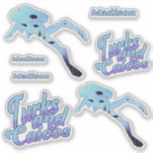 名前をカスタムするタークス&カイコスダイビング シール (正面)