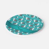 名前をカスタムするターコイズオールドイングリッシュシープドッグドッグ ペーパープレート (アングル)