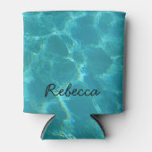 名前をカスタムするターコイズプールウォーター 缶クーラー (正面)