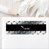 名前をカスタムするダイヤモンドプレートスチールブラックストライプ ラベル (インサイチュ)