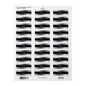 名前をカスタムするダイヤモンドプレートスチールブラックストライプ ラベル (フルシート)