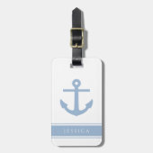 名前をカスタムするダスティブルー航海の ラゲッジタグ (正面縦)