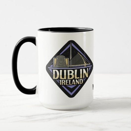 名前をカスタムするダブリンアイルランド マグカップ (左)