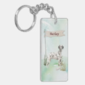 名前をカスタムするダルマチアペットドッグ キーホルダー (正面左)