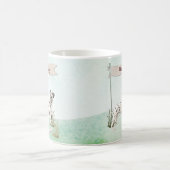 名前をカスタムするダルマチアペットドッグ コーヒーマグカップ (中央)