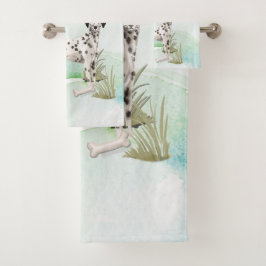 名前をカスタムするダルマチアペットドッグ バスタオルセット