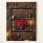 名前をカスタムするダークアカデミアポインセチア本棚 プランナー手帳 (裏面)