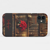名前をカスタムするダークアカデミアポインセチア本棚 Case-Mate iPhoneケース (裏面(横))