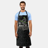 名前をカスタムするダートバイクライダーモトクロスレーシング エプロン (着用した状態)