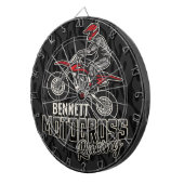 名前をカスタムするダートバイクライダーモトクロスレーシング ダーツボード (正面右)