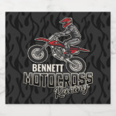 名前をカスタムするダートバイクライダーモトクロスレーシング ビールラベル (シングルラベル)