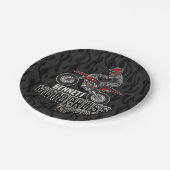 名前をカスタムするダートバイクライダーモトクロスレーシング ペーパープレート (アングル)