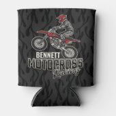 名前をカスタムするダートバイクライダーモトクロスレーシング 缶クーラー (正面)