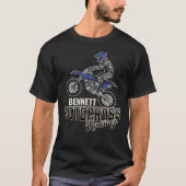 名前をカスタムするダートバイクライダーモトクロスレーシング Tシャツ (正面)