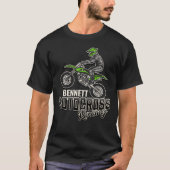 名前をカスタムするダートバイクライダーモトクロスレーシング Tシャツ (正面)