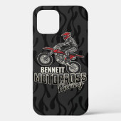 名前をカスタムするダートバイクライダーモトクロスレース Case-Mate iPhoneケース (裏面)