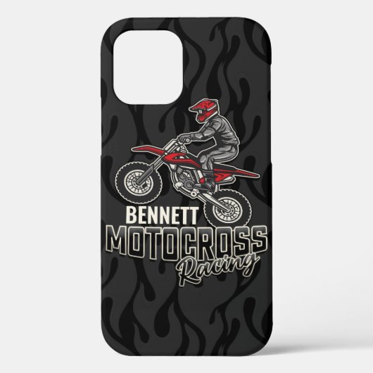 名前をカスタムするダートバイクライダーモトクロスレース Case-Mate iPhoneケース (裏面)