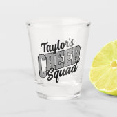 名前をカスタムするチアリーダー学校大学応援分隊 ショットグラス (正面)