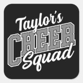 名前をカスタムするチアリーダー学校大学応援分隊 スクエアシール (正面)