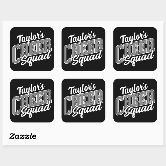 名前をカスタムするチアリーダー学校大学応援分隊 スクエアシール (シート)