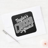 名前をカスタムするチアリーダー学校大学応援分隊 スクエアシール (封筒)