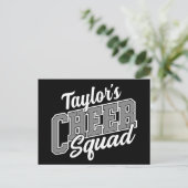 名前をカスタムするチアリーダー学校大学応援分隊 ポストカード (スタンド正面)
