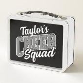 名前をカスタムするチアリーダー学校大学応援分隊 メタルランチボックス (裏面)