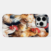 名前をカスタムするチキンズニワトリ卵 iPhoneケース (裏面横)
