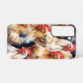 名前をカスタムするチキンズニワトリ卵 SAMSUNG GALAXYケース (裏面横)