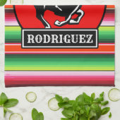 名前をカスタムするチャロホースメスペインのキシカンセラペ キッチンタオル (折り畳み)