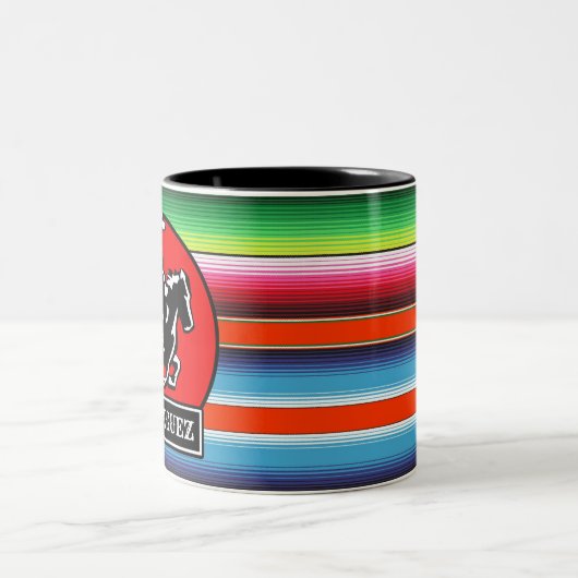 名前をカスタムするチャロホースメスペインのキシカンセラペ ツートーンマグカップ (中央)