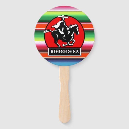 名前をカスタムするチャロホースメスペインのキシカンセラペ ハンドファン (正面)