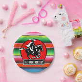 名前をカスタムするチャロホースメスペインのキシカンセラペ ペーパープレート (パーティー)