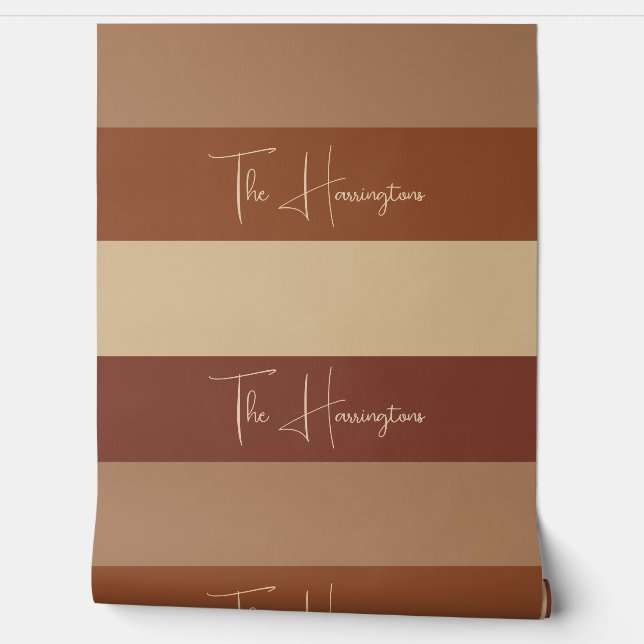 名前をカスタムするチョコレーストライプト模様 壁紙 (ほどく)