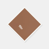名前をカスタムするチョコレートブラウンプレーン スタンダードカクテルナプキン (角)