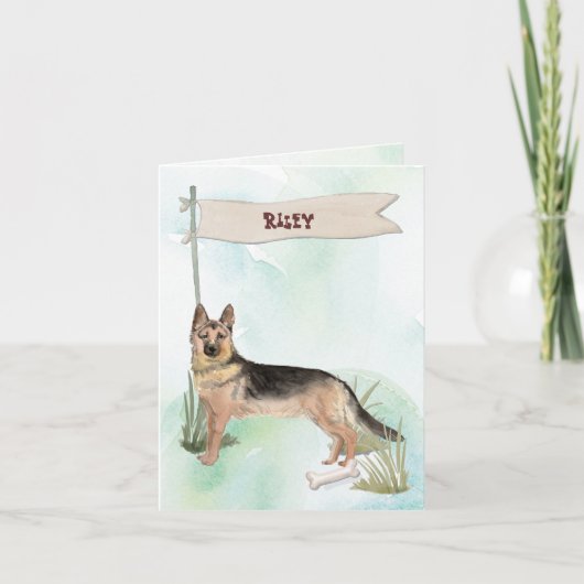 名前をカスタムするチョコレートラボペットドッグ ノートカード (正面)