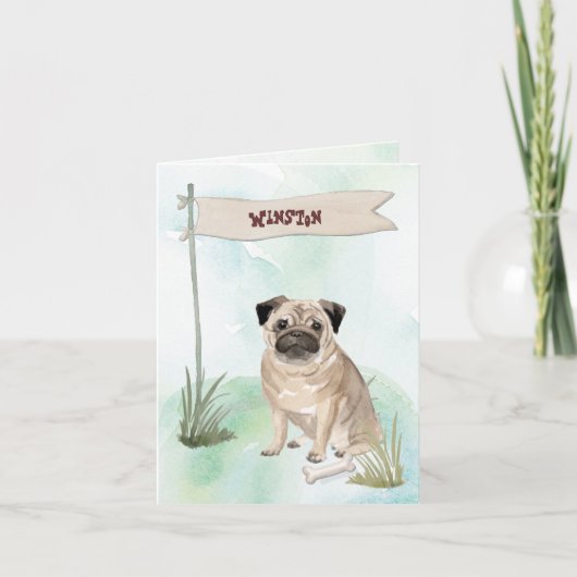 名前をカスタムするチョコレートラボペットドッグ ノートカード (正面)