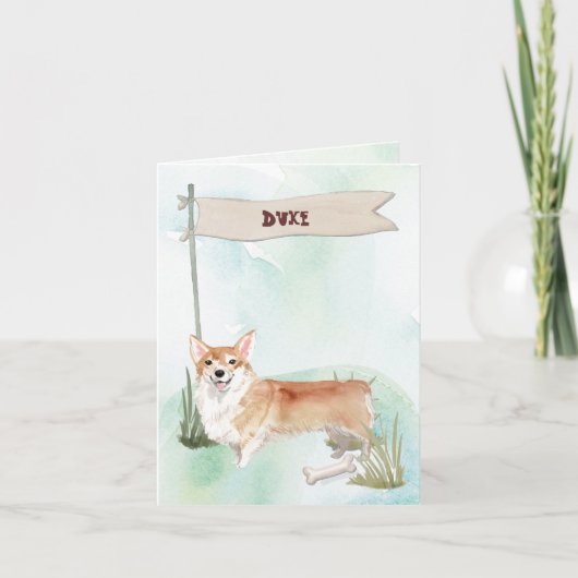 名前をカスタムするチョコレートラボペットドッグ ノートカード (正面)