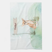 名前をカスタムするチワホアペットドッグ キッチンタオル (縦)