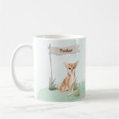 名前をカスタムするチワホアペットドッグ コーヒーマグカップ (左)