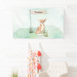 名前をカスタムするチワホアペットドッグ 横断幕