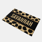 名前をカスタムするチーターアニマルプリントパタクラシックーン ドアマット (アングル)