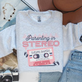 名前をカスタムするツインママ汗シャツ、レトロカセット スウェットシャツ