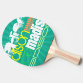 名前をカスタムするティール(緑がかった色)グリーン 卓球ラケット (横)