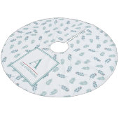 名前をカスタムするティール（緑がかった色）ミストレトークリスマスツリースカート フリース ツリースカート (アングル)