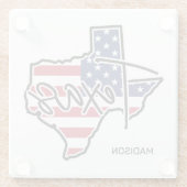 名前をカスタムするテキサス州 ガラスコースター (裏面)