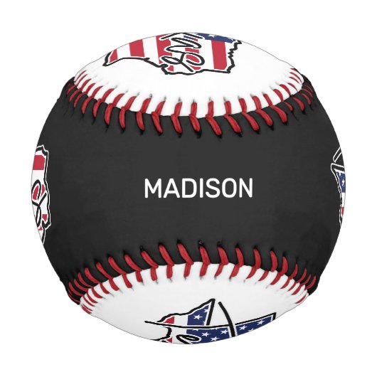 名前をカスタムするテキサス州 野球ボール (正面)