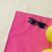 名前をカスタムするテニスボール ビーチタオル (インサイチュ)